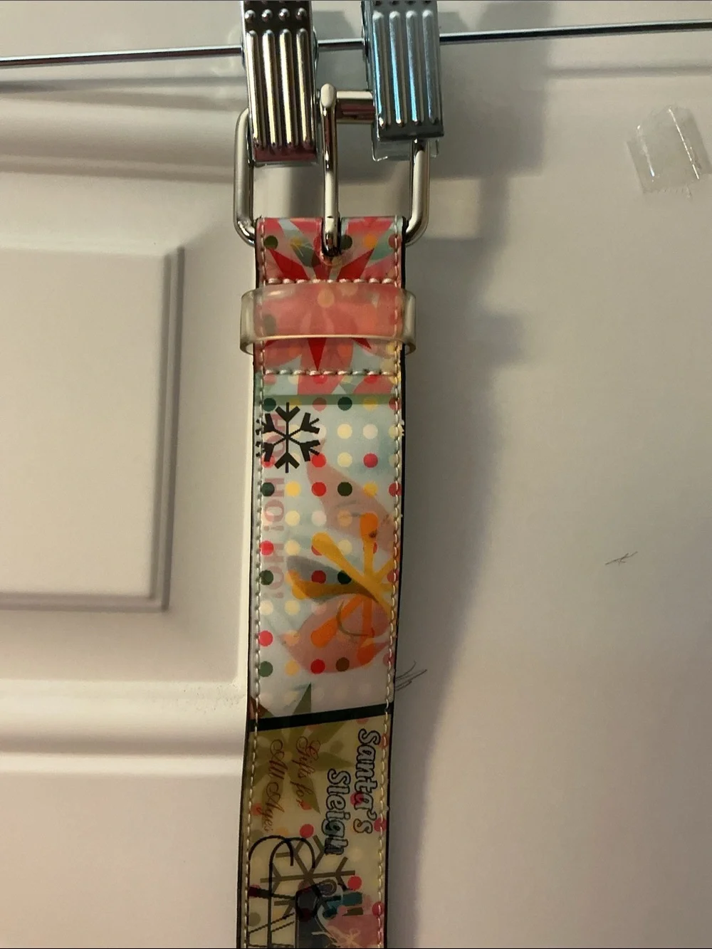 Women’s Men’s Christmas Prismatic Hologram Holographic Belt Size L